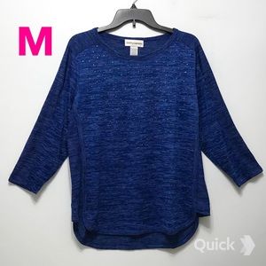 sz M - NWT Cathy Daniels Embellished Space-Dyed Top